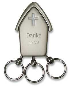 Schlüsselanhänger "Kirche" - weiß