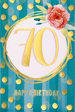 Doppelkarte "70 Birthday" - Geburtstag