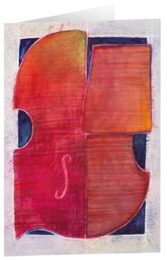 Kunstkarten "Rote Violine" 5 Stk.