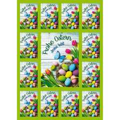 Aufkleber-Gruß-Karten: Frohe Ostern, 4 Stück