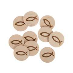 Einkaufswagenchip Holz "Fisch" - 10er Pack