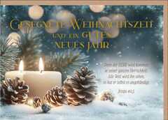 Faltkarte "Gesegnetes Weihnachtszeit" - Kerzen