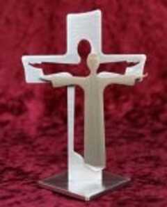 Standkreuz "Auferstehungskreuz" - klein; mit Jesus davor