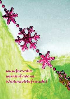 Postkarte "Wundervolle, Winterfrische, Weihnachtsfreude" - 5 Stück
