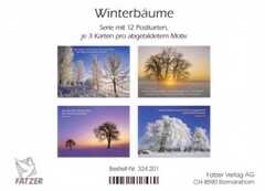 Postkartenserie Winterbäume, 12 Stück