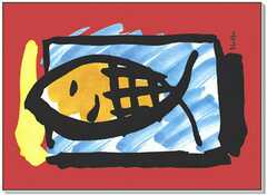 Postkarten: Fisch, 12 Stück