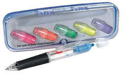 Kugelschreiber mehrfarbig mit Textmarker