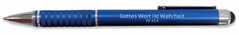 Metallic-Kugelschreiber mit Touchpin - blau